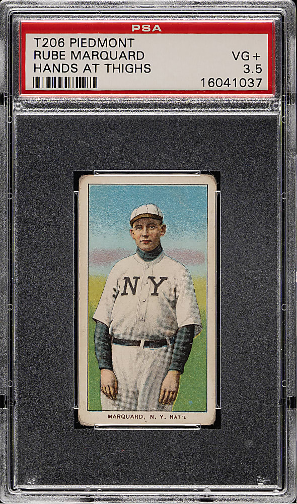 1909-1911 T206 White Border Rube Marquard Hands At Thighs PSA VG+ 3.5