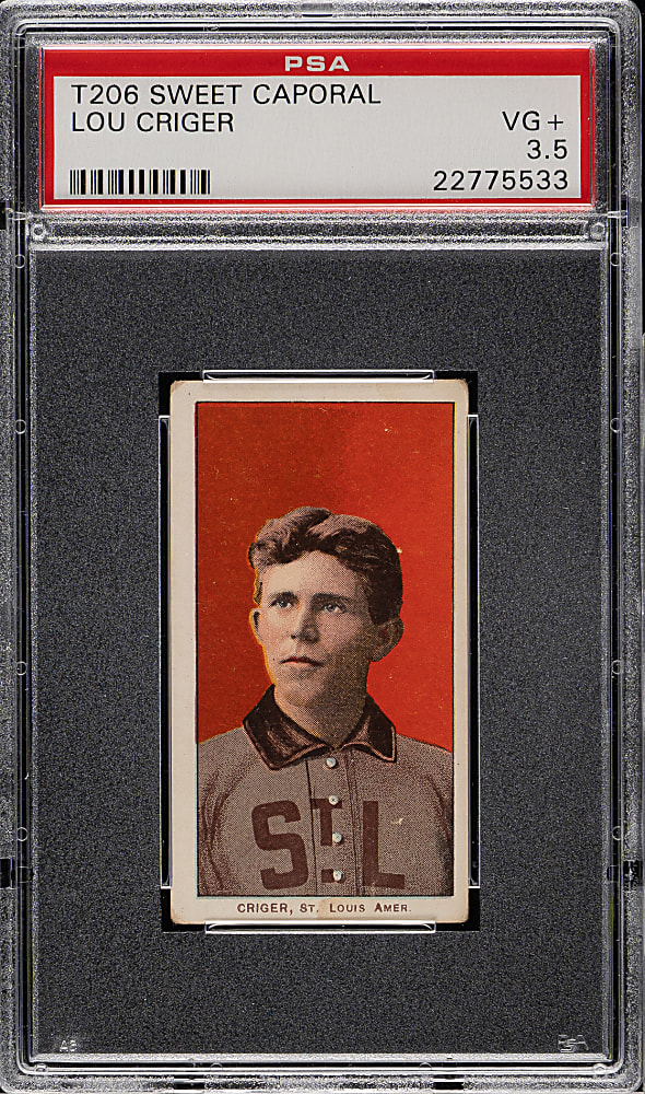 1909-1911 T206 White Border Lou Criger PSA VG+ 3.5