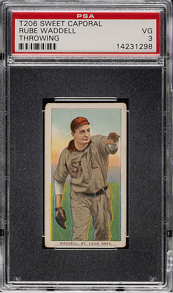 1909-1911 T206 White Border Rube Waddell Throwing PSA VG 3