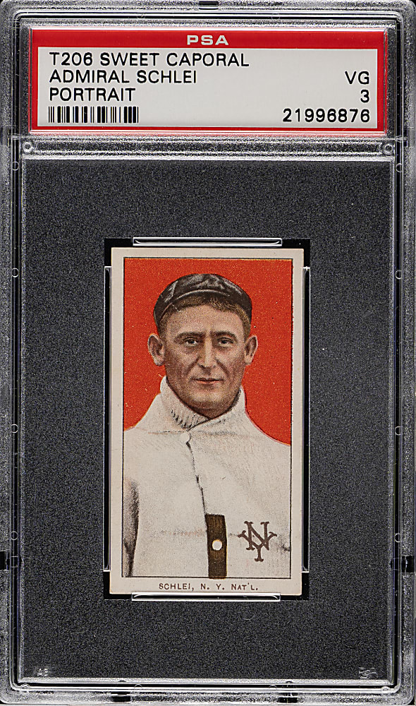 1909-1911 T206 White Border Admiral Schlei Portrait PSA VG 3