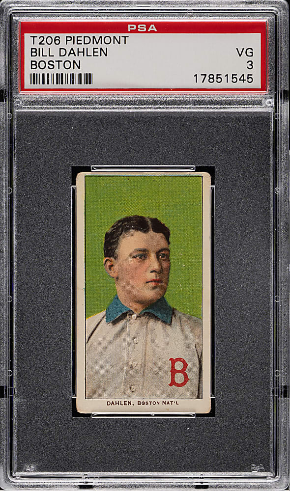 1909-1911 T206 White Border Bill Dahlen Boston PSA VG 3