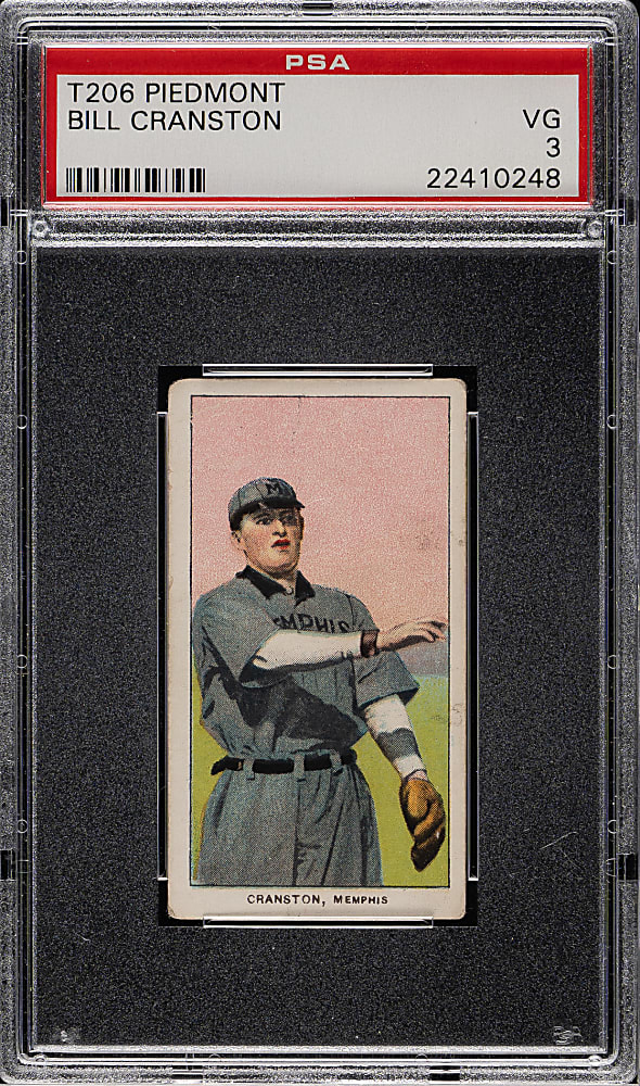 1909-1911 T206 White Border Bill Cranston Southern Leaguer PSA VG 3
