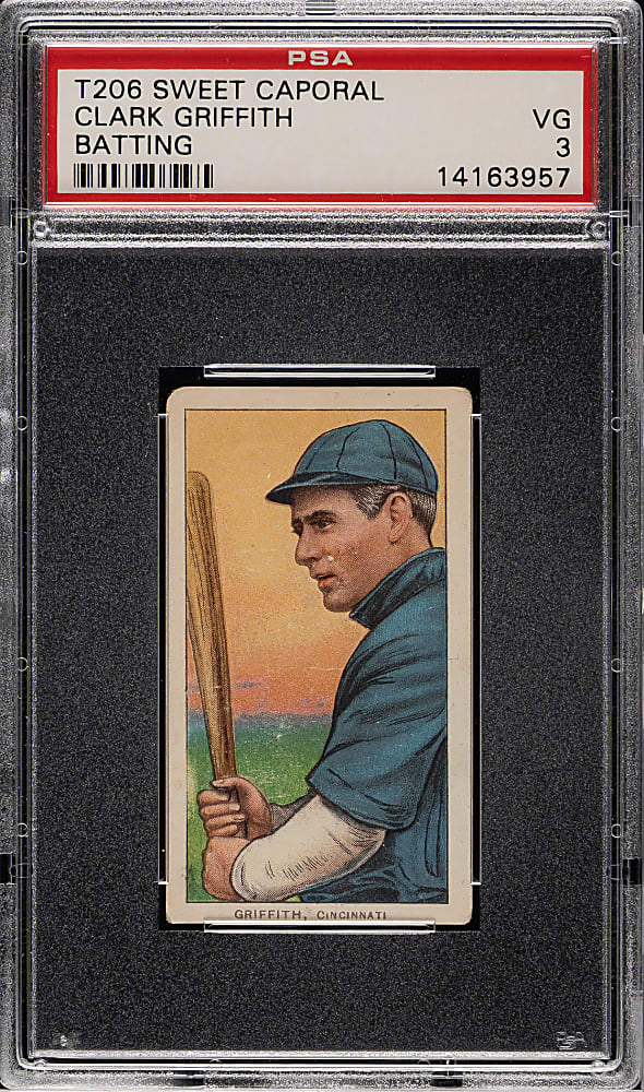 1909-1911 T206 White Border Clark Griffith Batting PSA VG 3