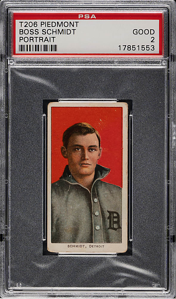 1909-1911 T206 White Border Boss Schmidt Portrait PSA GOOD 2