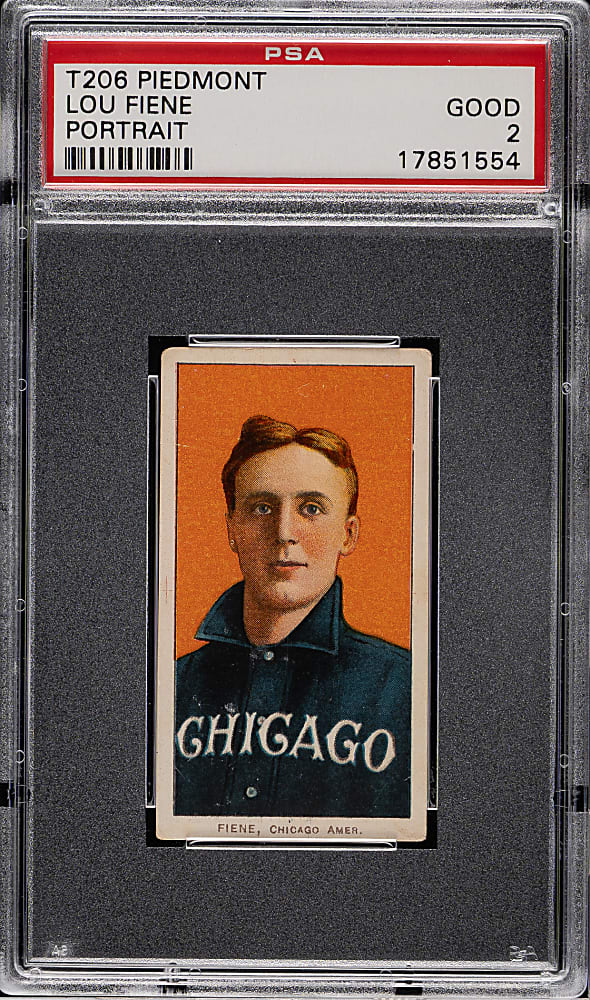 1909-1911 T206 White Border Lou Fiene Portrait PSA GOOD 2