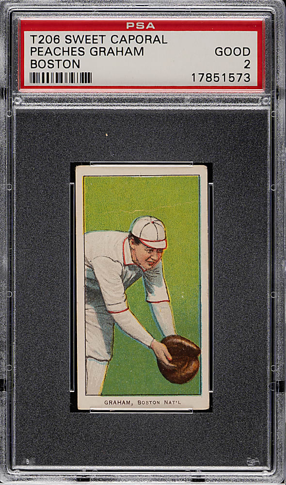 1909-1911 T206 White Border Peaches Graham PSA GOOD 2