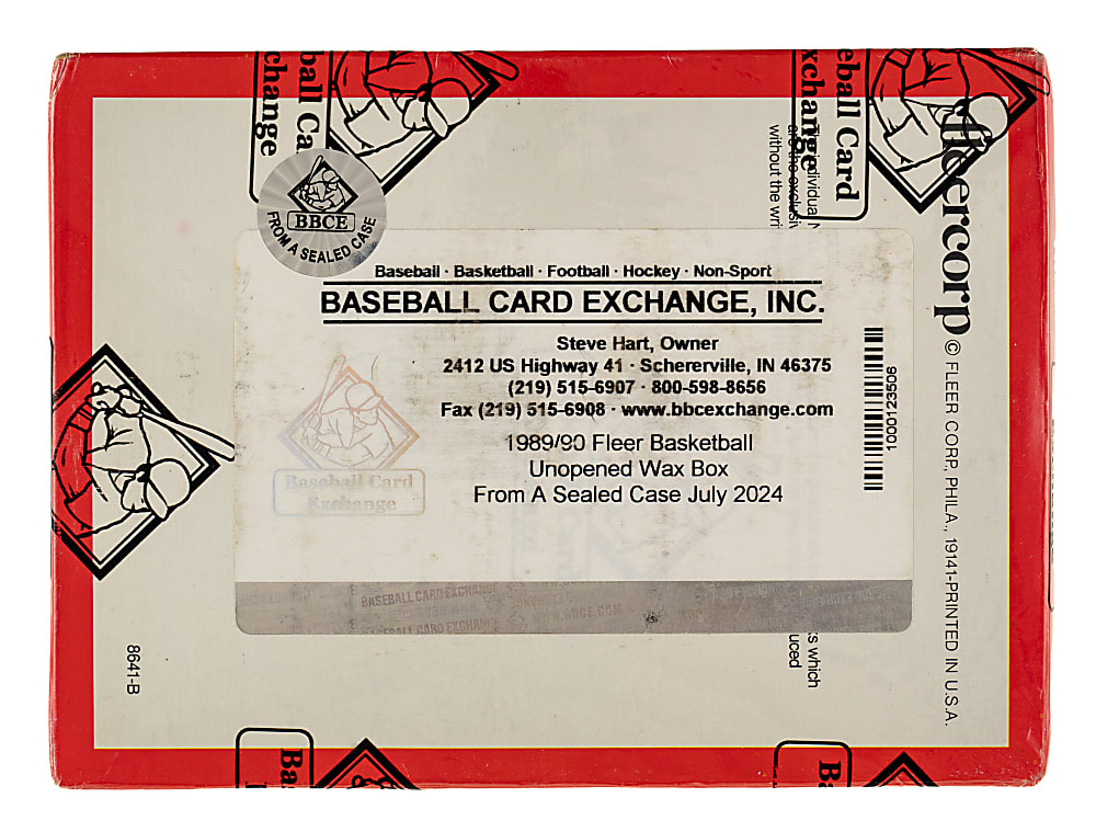 1989-1990 Fleer Basketball Unopened Wax Box (36 Packs) - BBCE - From a Sealed Case (FASC)