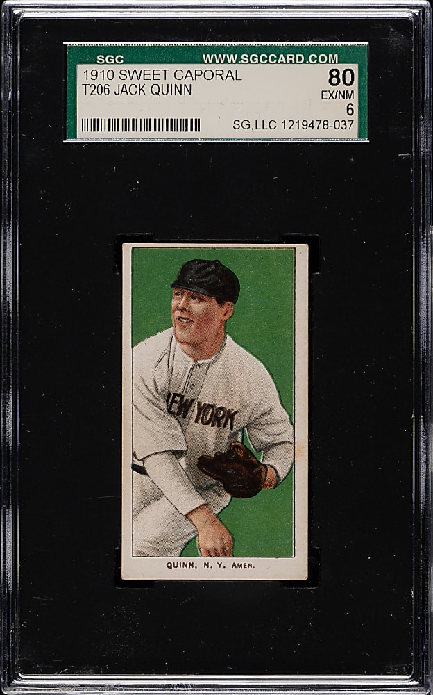 1909-1911 T206 White Border Jack Quinn SGC EX/NM 80