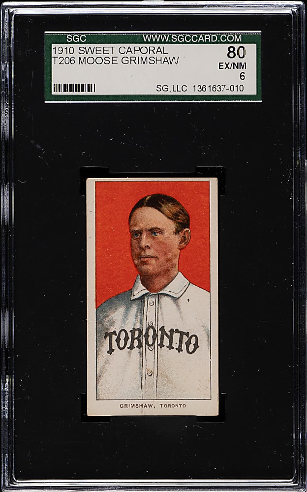 1909-1911 T206 White Border Moose Grimshaw SGC EX/NM 80