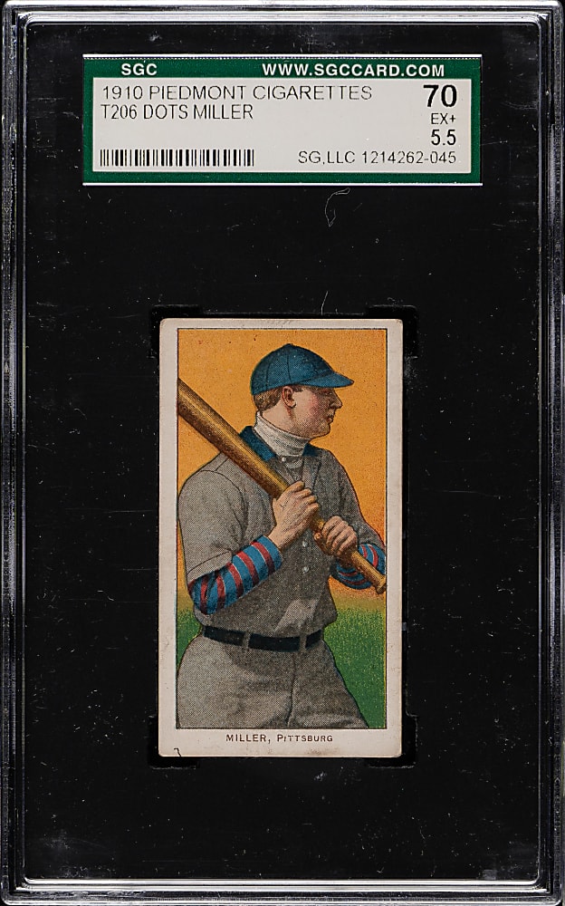 1909-1911 T206 White Border Dots Miller SGC EX+ 70