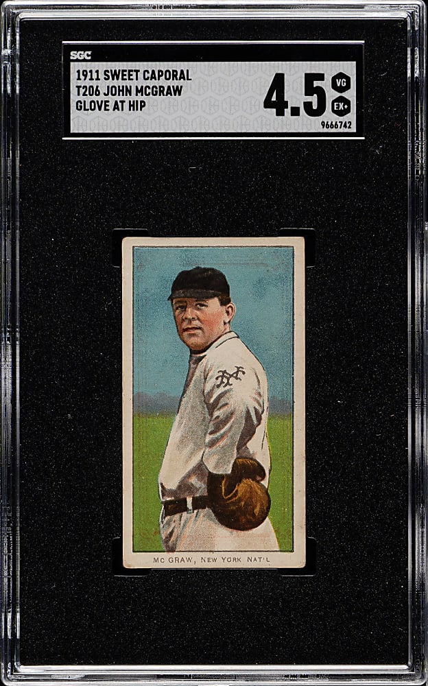 1909-1911 T206 White Border John McGraw Glove At Hip SGC VG/EX+ 4.5