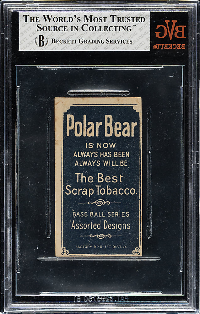 1909-1911 T206 White Border Frank Chance Yellow Background BVG VG-EX+ 4.5 - Polar Bear Back