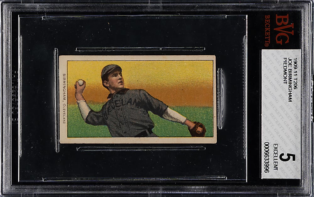 1909-1911 T206 White Border Joe Birmingham BVG EX 5
