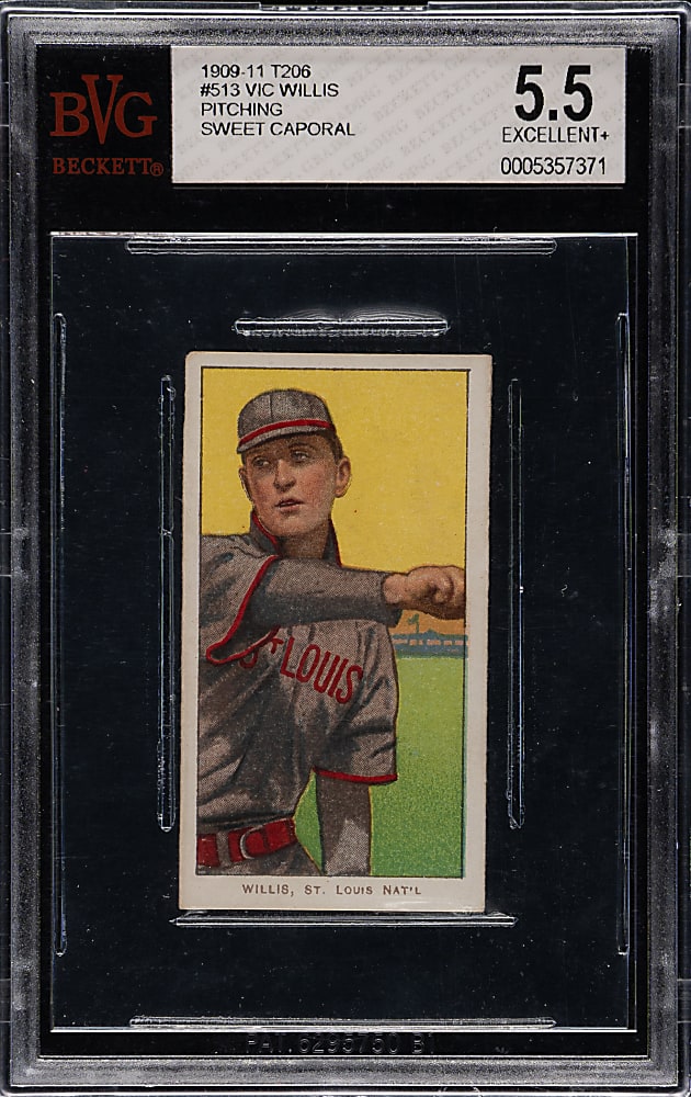 1909-1911 T206 White Border Vic Willis Throwing BVG EX+ 5.5