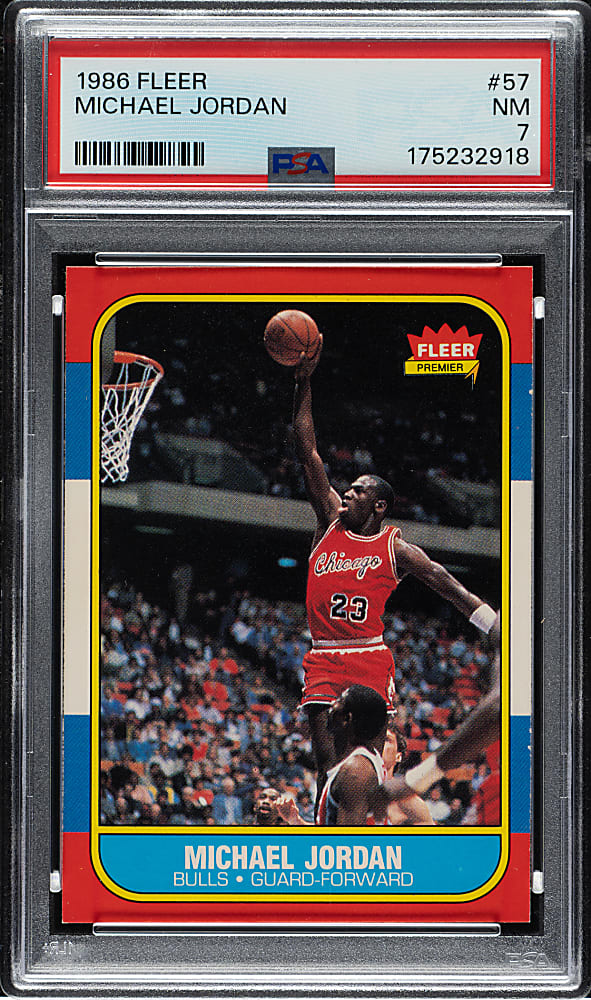1986-1987 Fleer Basketball #57 Michael Jordan Rookie PSA NM 7