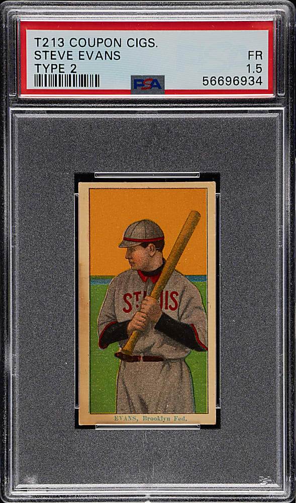 1914 T213 Coupon Cigarettes (Type 2) Steve Evans PSA FAIR 1.5