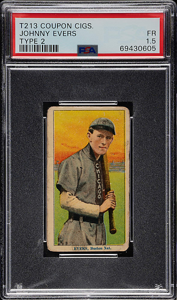 1914 T213 Coupon Cigarettes (Type 2) Johnny Evers PSA FAIR 1.5