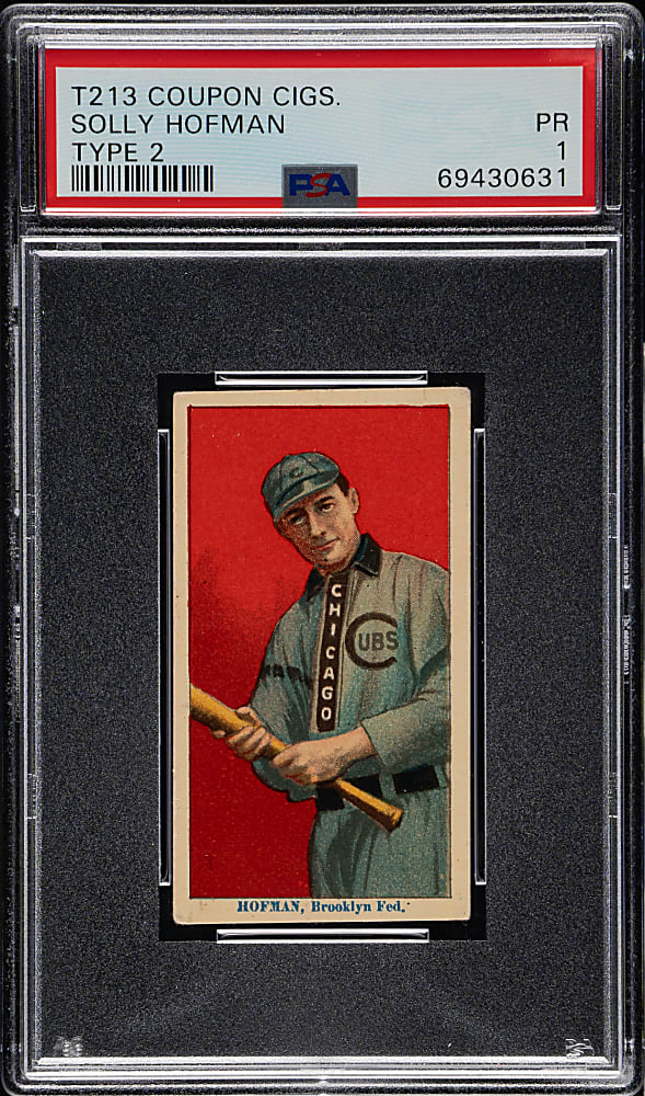 1914 T213 Coupon Cigarettes (Type 2) Solly Hofman PSA POOR 1