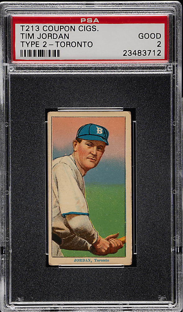 1914 T213 Coupon Cigarettes (Type 2) Tim Jordan Toronto PSA GOOD 2