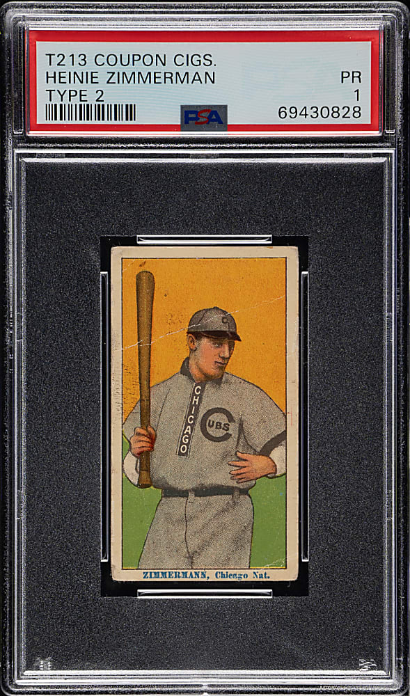 1914 T213 Coupon Cigarettes (Type 2) Heinie Zimmermann PSA POOR 1