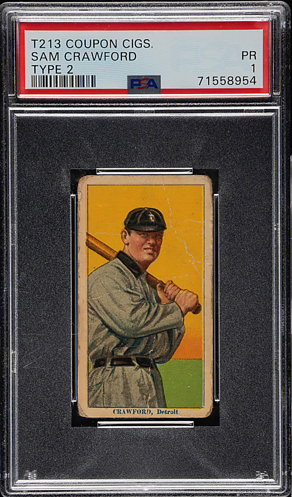 1914 T213 Coupon Cigarettes (Type 2) Sam Crawford PSA POOR 1
