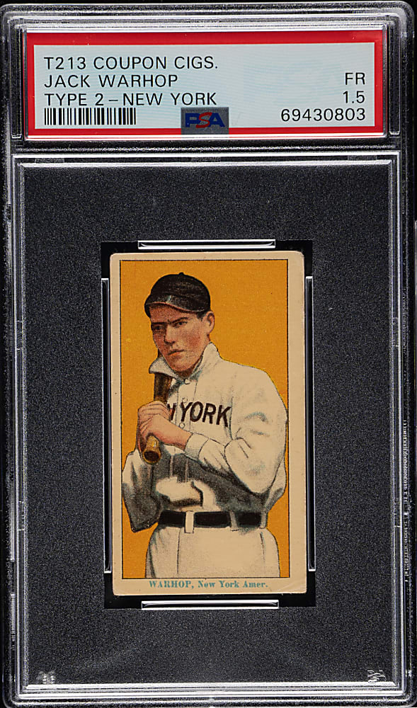 1914 T213 Coupon Cigarettes (Type 2) Jack Warhop New York PSA FAIR 1.5