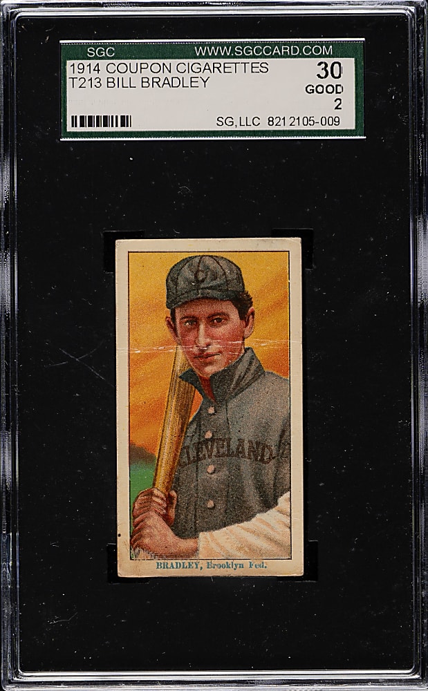 1914 T213 Coupon Cigarettes (Type 2) Bill Bradley SGC GOOD 30