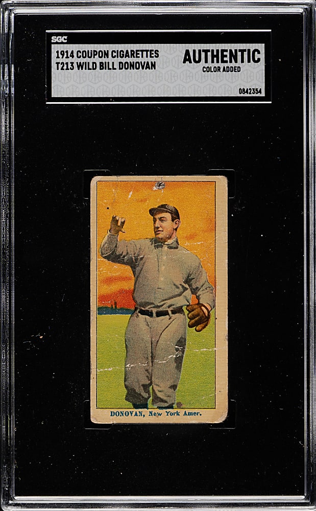 1914 T213 Coupon Cigarettes (Type 2) Wild Bill Donovan SGC Authentic