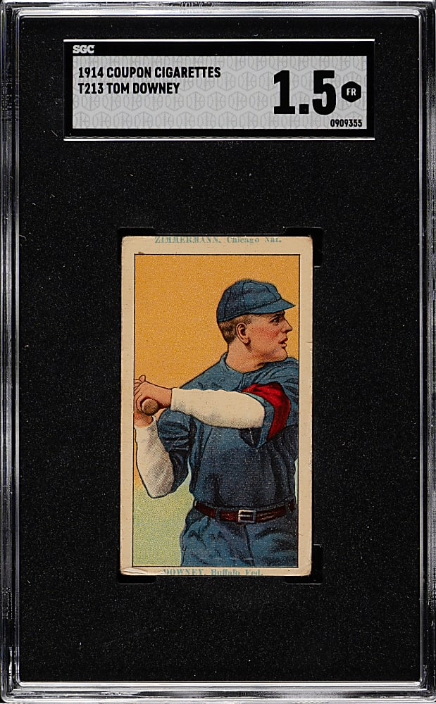 1914 T213 Coupon Cigarettes (Type 2) Tom Downey SGC FAIR 1.5