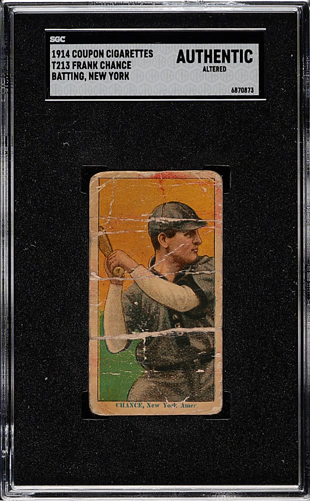 1914 T213 Coupon Cigarettes (Type 2) Frank Chance New York, Batting SGC Authentic
