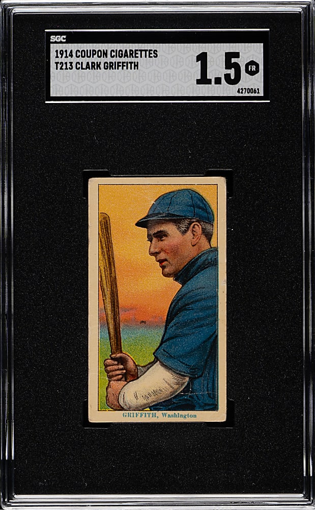 1914 T213 Coupon Cigarettes (Type 2) Clark Griffith SGC FAIR 1.5