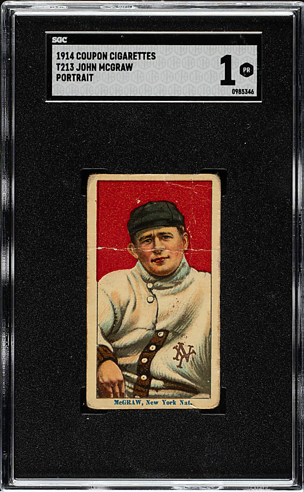 1914 T213 Coupon Cigarettes (Type 2) John McGraw Portrait SGC POOR 1