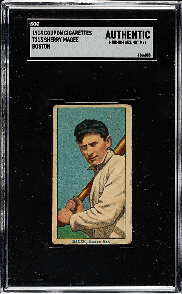 1914 T213 Coupon Cigarettes (Type 2) Sherry Magee Boston SGC Authentic
