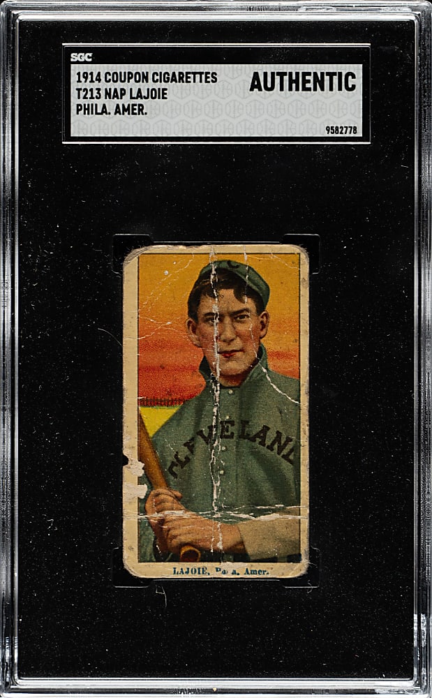 1914 T213 Coupon Cigarettes (Type 2) Nap Lajoie Philadelphia Amer. SGC Authentic