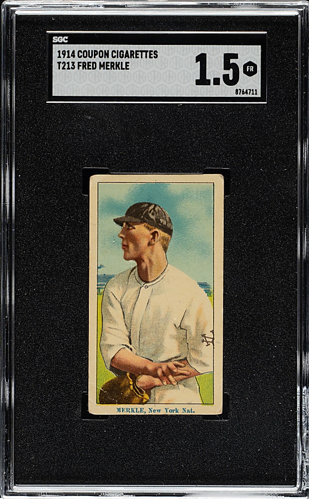 1914 T213 Coupon Cigarettes (Type 2) Fred Merkle SGC FAIR 1.5