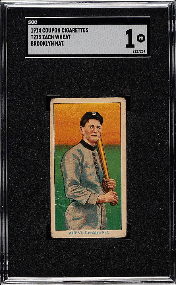 1914 T213 Coupon Cigarettes (Type 2) Zach Wheat Brooklyn SGC POOR 1