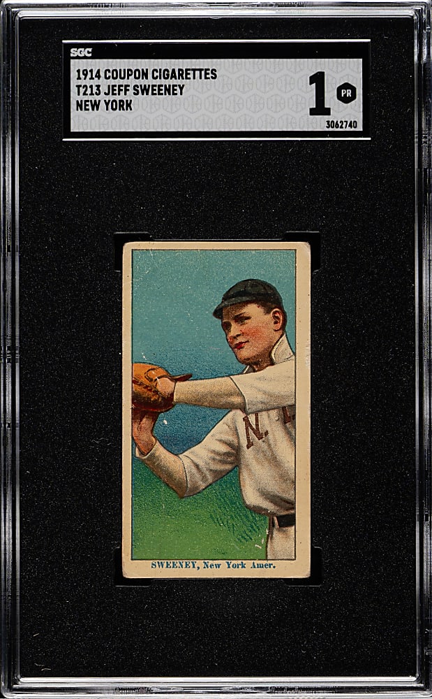 1914 T213 Coupon Cigarettes (Type 2) Jeff Sweeney New York SGC POOR 1