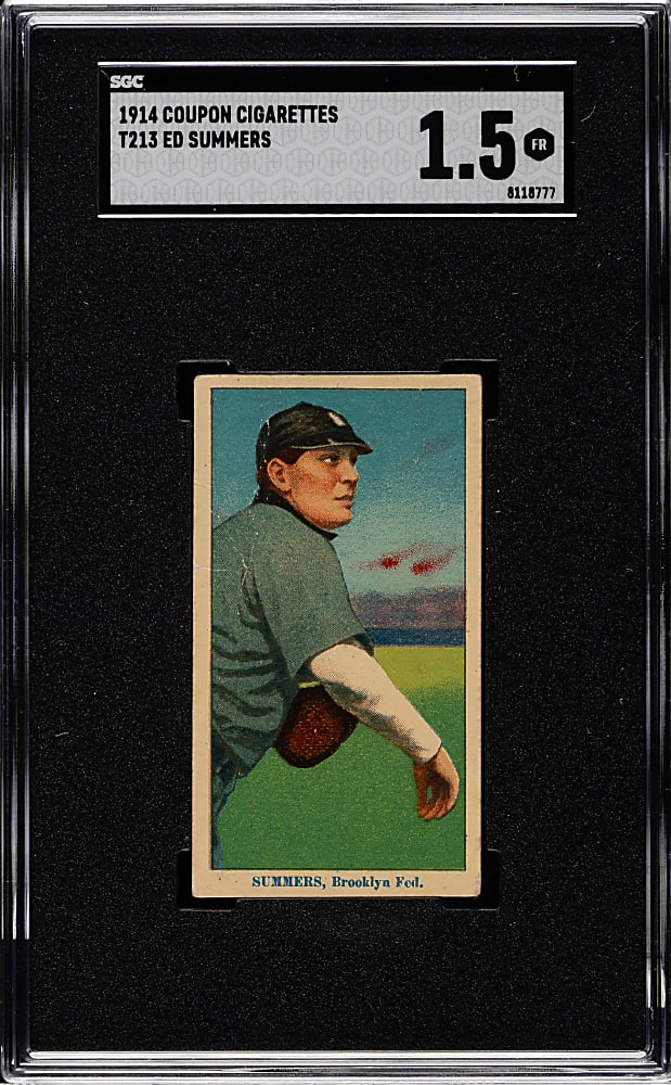 1914 T213 Coupon Cigarettes (Type 2) Ed Summers SGC FAIR 1.5