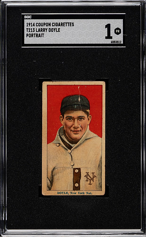 1914 T213 Coupon Cigarettes (Type 2) Larry Doyle Portrait SGC POOR 1