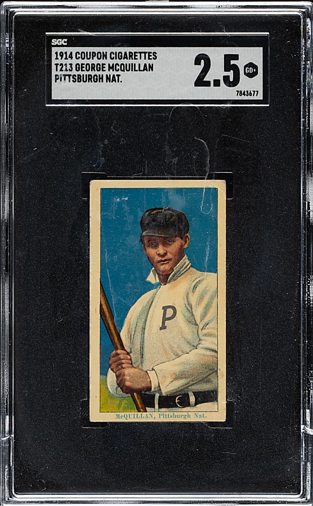 1914 T213 Coupon Cigarettes (Type 2) George McQuillan Pittsburgh SGC GOOD+ 2.5