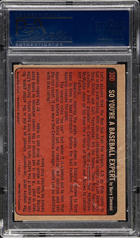 1972 O-Pee-Chee #300 Hank Aaron In Action PSA NM 7