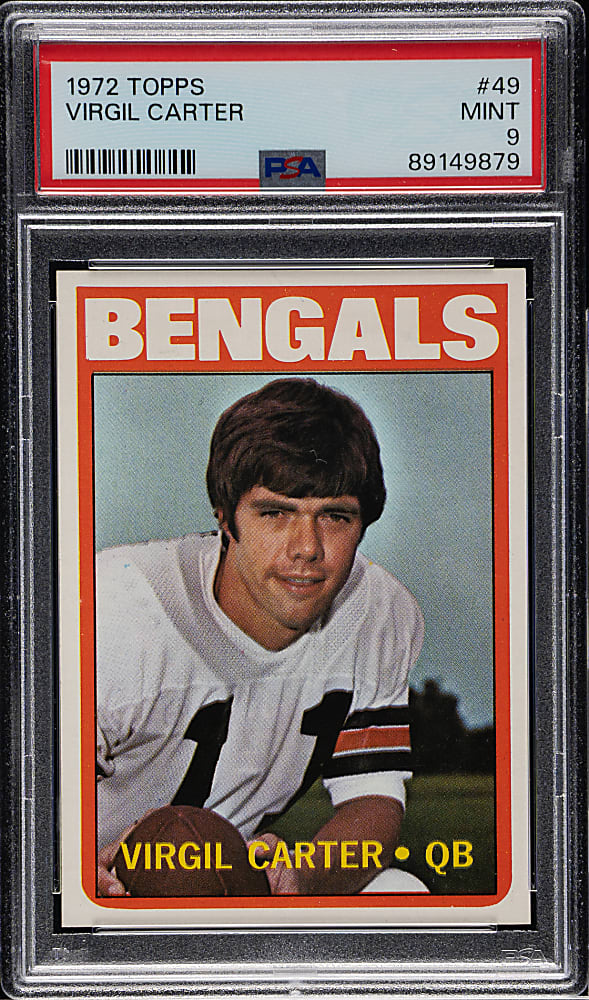 1972 Topps Football #49 Virgil Carter PSA MINT 9