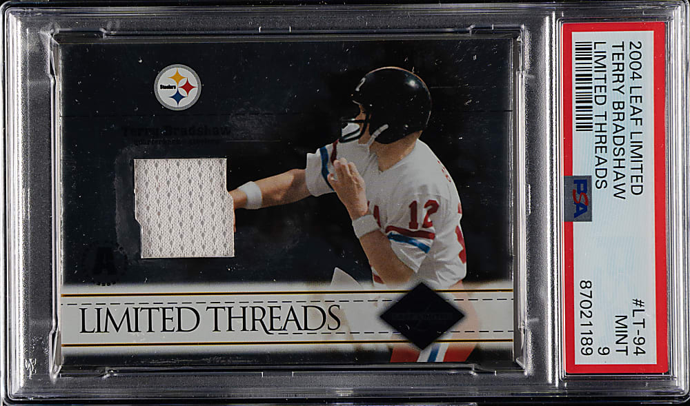 2004 Leaf Limited Threads Football #LT-94 Terry Bradshaw #2/100 PSA MINT 9