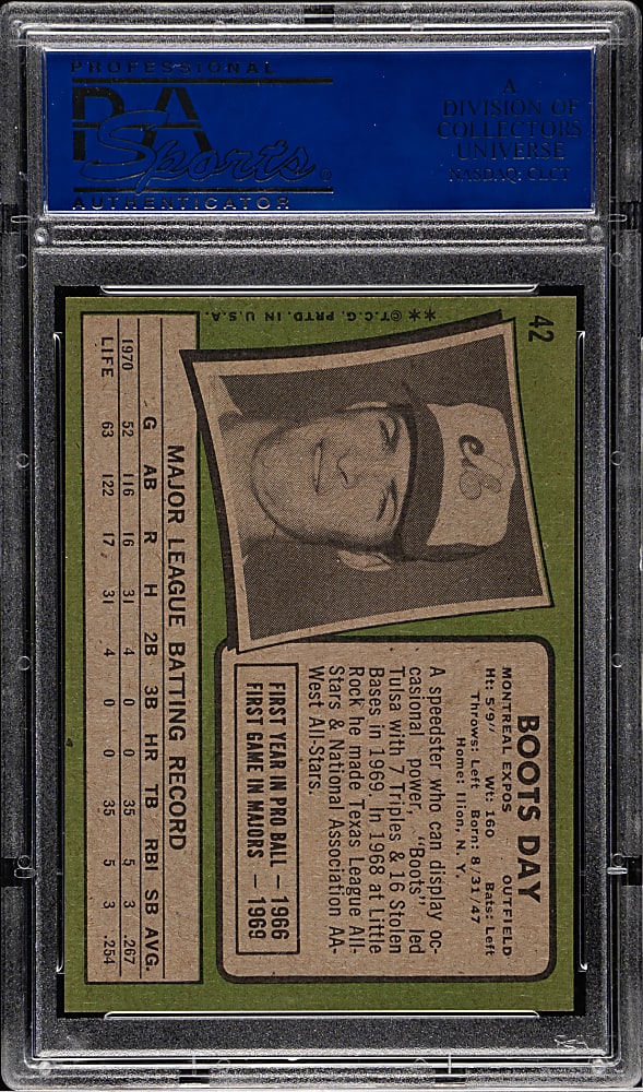 1971 Topps #42 Boots Day PSA NM-MT 8