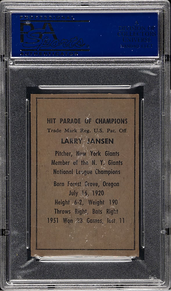 1952 Berk Ross Larry Jansen PSA NM-MT 8