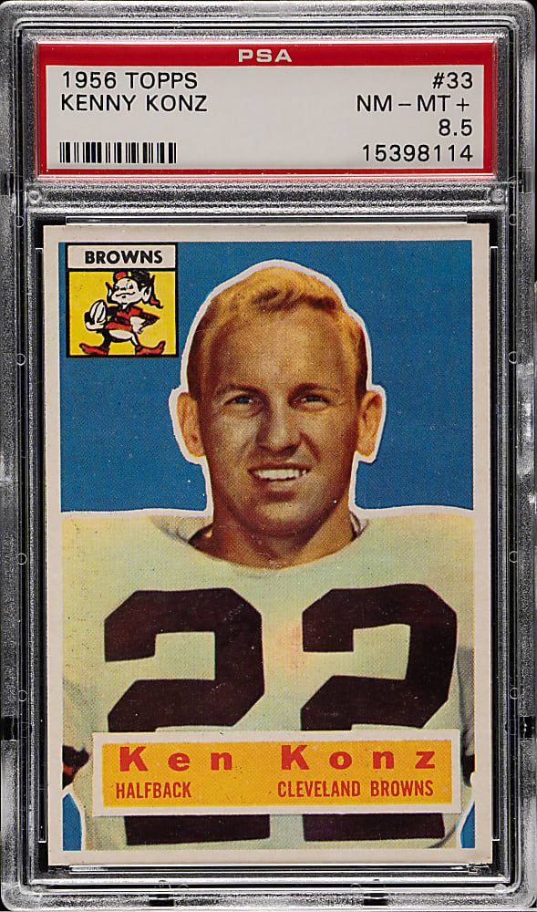 1956 Topps Football #33 Kenny Konz PSA NM-MT+ 8.5
