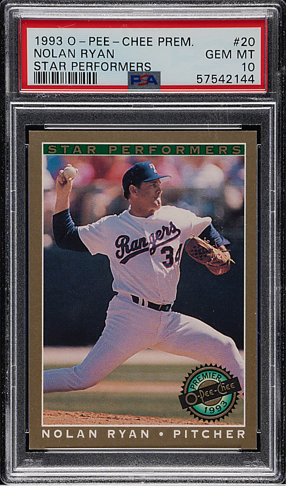 1993 O-Pee-Chee Premier Star Performers #20 Nolan Ryan PSA GEM MINT 10