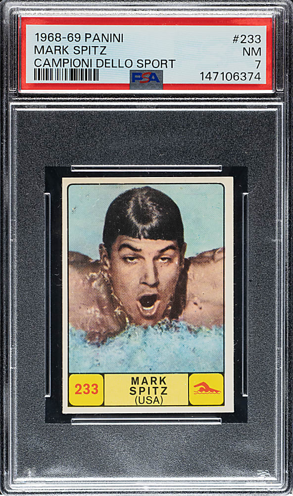 1968 Panini Campioni Dello Sport #233 Mark Spitz PSA NM 7