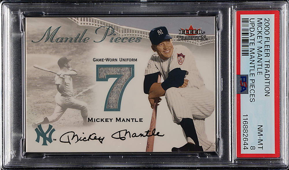2000 Fleer Tradition Update Mantle Pieces Mickey Mantle PSA NM-MT 8