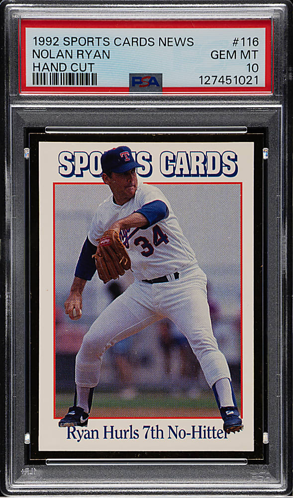 1992 Sports Cards News #116 Nolan Ryan PSA GEM MINT 10